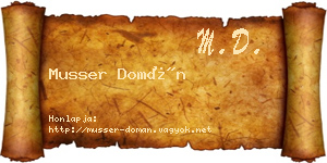 Musser Domán névjegykártya